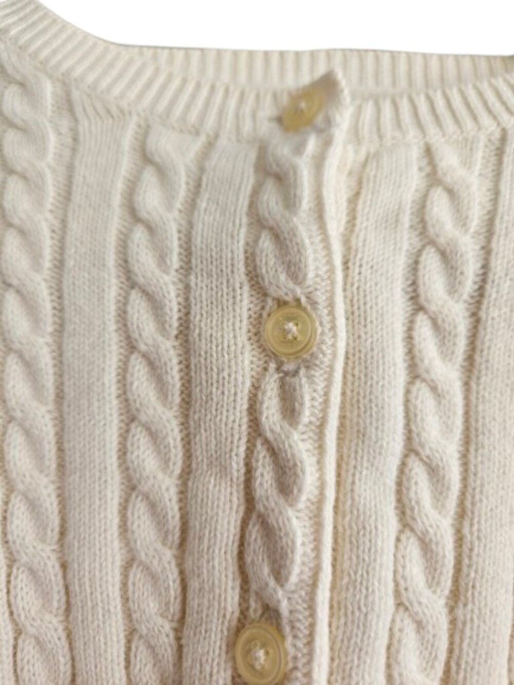 Ralph Lauren Baby Girl Ivory Cable Knit Cardigan - Pink Pony Sz 12M - Picture 4 of 12